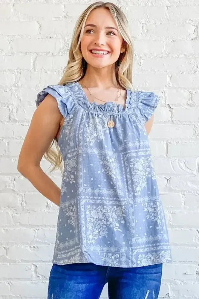 And The Why Boho Print Ruffle Baby Doll Tank Top - Update AvenueTrendsi1001007800718961001007800718967d4bdce784794b2683bf46fb6d680eef - Max - OriginBLUE