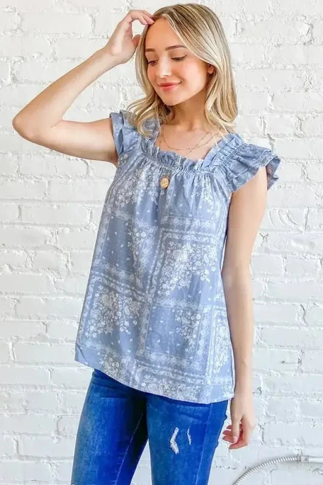 And The Why Boho Print Ruffle Baby Doll Tank Top - Update AvenueTrendsi10010078007189610010078007189664b21a72d8ea40fab09bb7f795983398 - Max - OriginBLUE