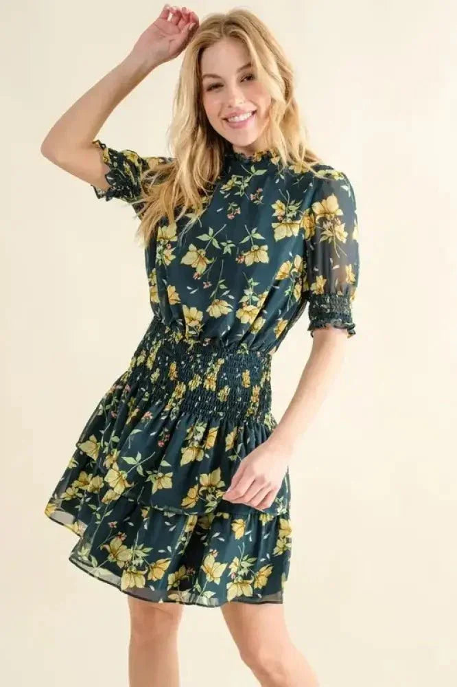 And The Why Floral Print Smocked Waist Mini Dress - Update AvenueEffortless Elegance: DressesTrendsi100100215921397100100215921397138bf613f7e348878354a5851a7bb18a - Max - OriginHunter Green
