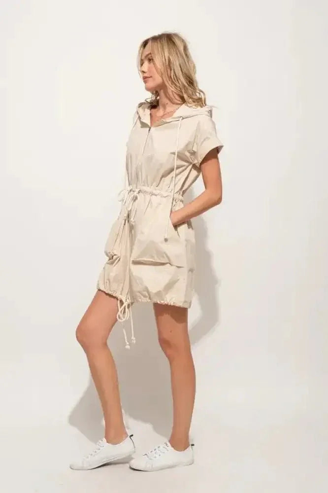 And The Why Short Sleeve String Details Hooded Mini Dress - Update AvenueEffortless Elegance: DressesTrendsi1001009659611151001009659611150d4b26f4b09a47068b10037f622b6cbb - Max - OriginAlmond