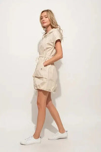 And The Why Short Sleeve String Details Hooded Mini Dress - Update AvenueEffortless Elegance: DressesTrendsi1001009659611151001009659611153295e89516b44035aafe8a748a68a722 - Max - OriginAlmond
