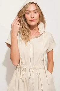 And The Why Short Sleeve String Details Hooded Mini Dress - Update AvenueEffortless Elegance: DressesTrendsi1001009659611151001009659611156e41d14d0e9a45b284b9fe4f317a9188 - Max - OriginAlmond