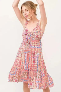 And The Why Tied Front Smocked Back Tiered Boho Printed Dress - Update AvenueEffortless Elegance: DressesTrendsi100100814081845100100814081845db0c64b0b81b4efa8213220ff90d5749 - Max - OriginRed Multi