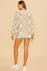 Annie Wear Checkered Open Front Drop Shoulder Cardigan - Update AvenueTrendsi10010018762145210010018762145282b84e83 - a3e9 - 4bb9 - 9eb9 - 5a566508f982 - MaxTan