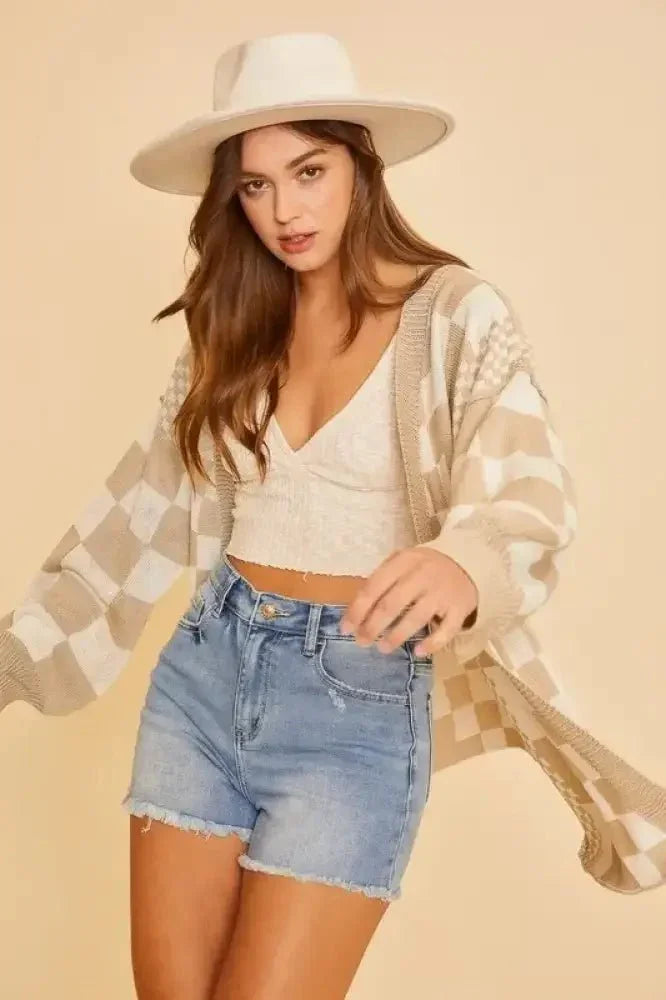 Annie Wear Checkered Open Front Drop Shoulder Cardigan - Update AvenueTrendsi100100187621452100100187621452af30f97b - 6095 - 4c95 - 8527 - 3d0c824c2bb4 - MaxTan