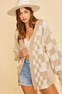 Annie Wear Checkered Open Front Drop Shoulder Cardigan - Update AvenueTrendsi100100187621452100100187621452fcb5d8cc - ed34 - 4d12 - be55 - a4e0644b195e - MaxTan