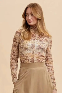 Annie Wear Floral Lettuce Hem Sheer Mesh Top - Update AvenueFestival VibesTrendsi100100227591236100100227591236ff66e023 - 7ee7 - 41dd - 8cad - 4af33836e43d - MaxIvory/Gold