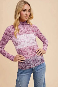 Annie Wear Floral Lettuce Hem Sheer Mesh Top - Update AvenueTrendsi10010042568133810010042568133836eb6382 - ec6f - 4021 - adac - 39b80f7eefeb - MaxIvory/Purple