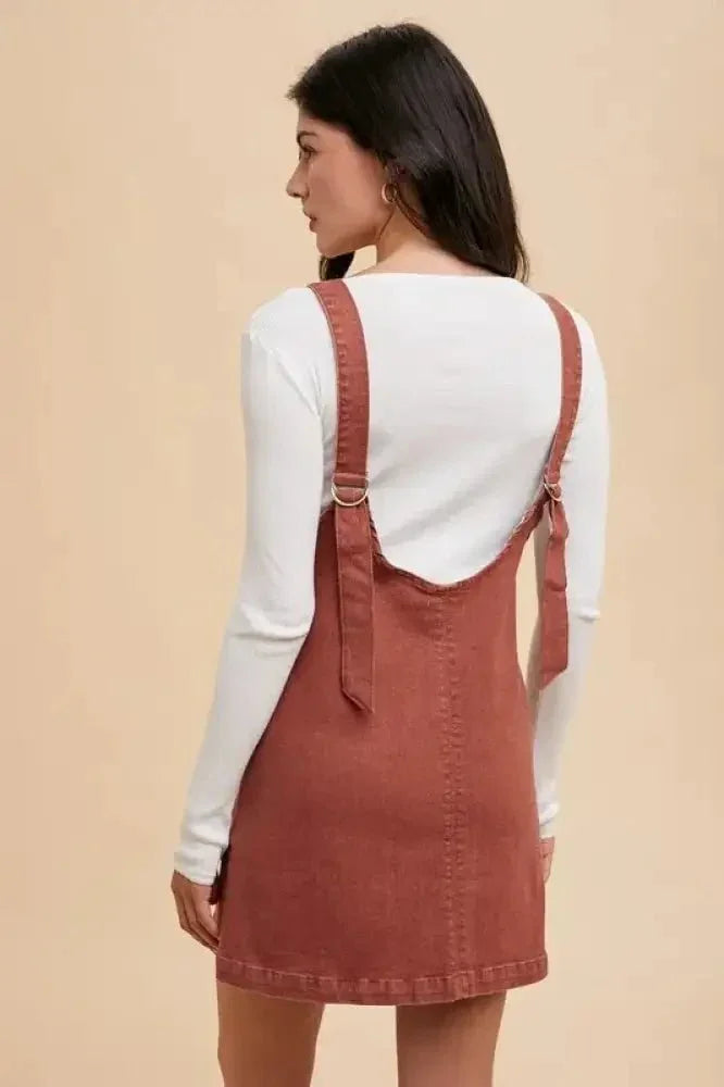 Annie Wear V - Neck Adjustable Strap Denim Overall Dress with Pockets - Update AvenueDenim Dresses & SkirtsTrendsi1001002674410221001002674410224fb97f19 - 77f2 - 4e4b - ac04 - 13f063519a07 - MaxRust
