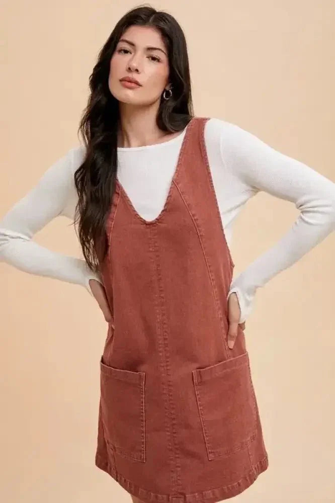 Annie Wear V - Neck Adjustable Strap Denim Overall Dress with Pockets - Update AvenueDenim Dresses & SkirtsTrendsi1001002674410221001002674410225d853a64 - a2e9 - 4854 - a8af - fa57541610b6 - MaxRust