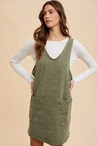 Annie Wear V - Neck Adjustable Strap Denim Overall Dress with Pockets - Update AvenueDenim Dresses & SkirtsTrendsi100100587699189100100587699189eb2f408c - 1d7e - 45e3 - b46e - 6c8ef1897e55 - MaxArmy Green