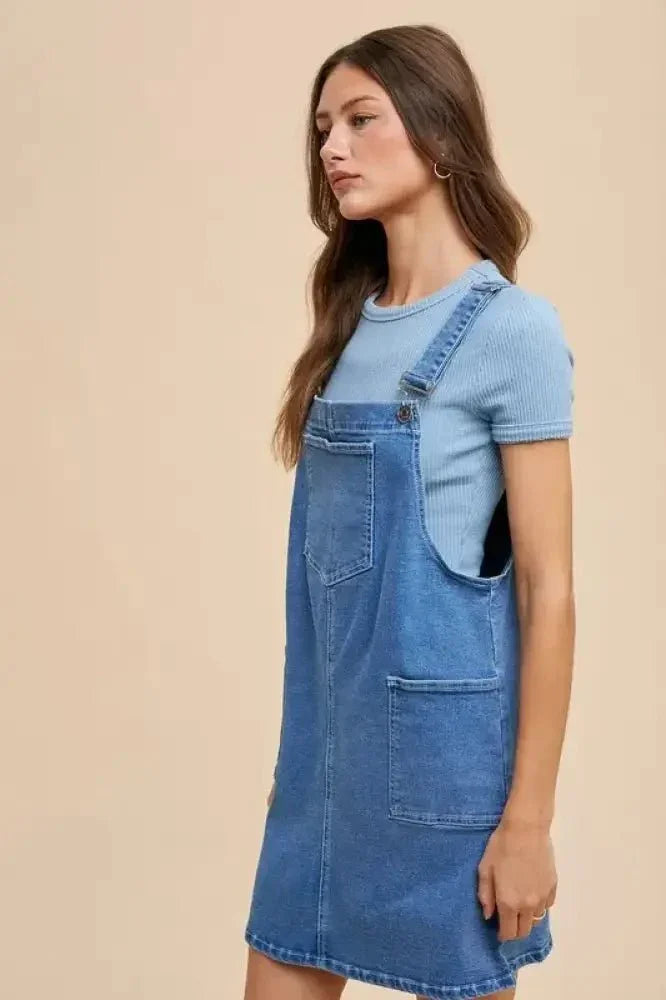 Annie Wear Wide Strap Denim Overall Dress with Pockets - Update AvenueDenim Dresses & SkirtsTrendsi100100035071269100100035071269b51c33de - ef2d - 4908 - 85db - 96e73629a5aa - MaxIndigo Washed Denim