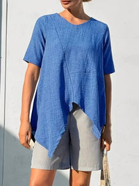 Asymmetric Hem Relaxed Fit T-Shirt - Update AvenueT-ShirtsTrendsi10010092323546710010092323546752dc2d55 - c59e - 4b91 - 9b87 - cfa8737c8078 - Max - OriginSky Blue