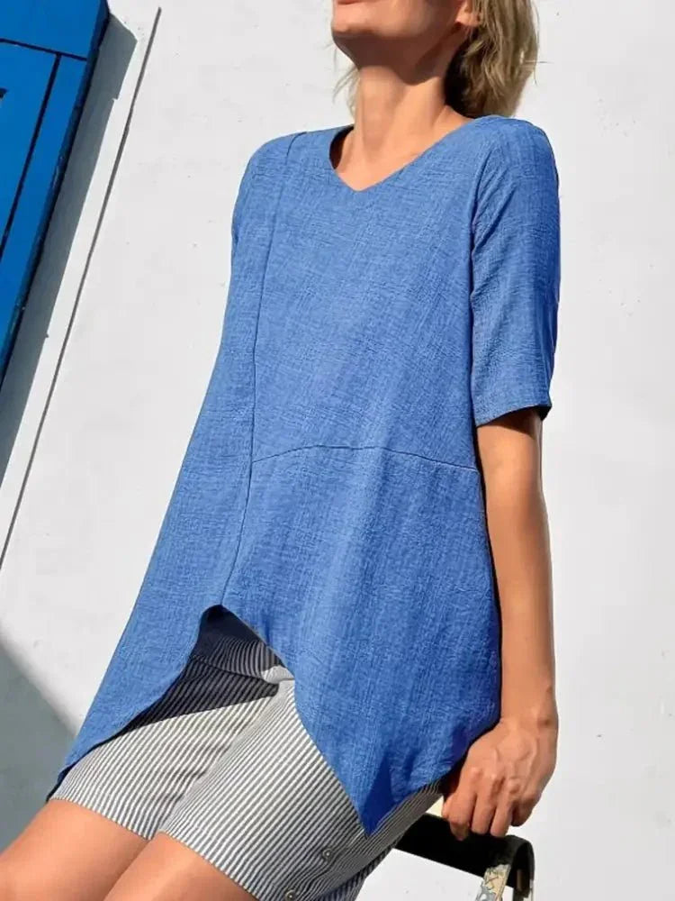 Asymmetric Hem Relaxed Fit T-Shirt - Update AvenueT-ShirtsTrendsi10010092323546710010092323546712a0be65 - 1285 - 47c0 - 934f - 9d4e5c179ad1 - Max - OriginSky Blue
