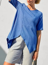 Asymmetric Hem Relaxed Fit T-Shirt - Update AvenueT-ShirtsTrendsi100100923235467100100923235467024eadb9 - a9b9 - 4a0f - 8648 - daf09f7c73ba - Max - OriginSky Blue