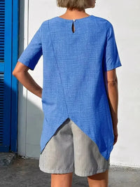 Asymmetric Hem Relaxed Fit T-Shirt - Update AvenueT-ShirtsTrendsi1001009232354671001009232354670ee04698 - 6130 - 492c - 8f15 - 281132ce5ae0 - Max - OriginSky Blue