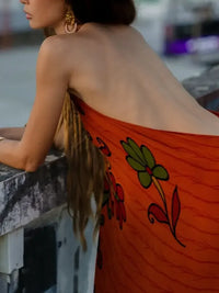 Asymmetrical Hem Printed Halter Neck Dress