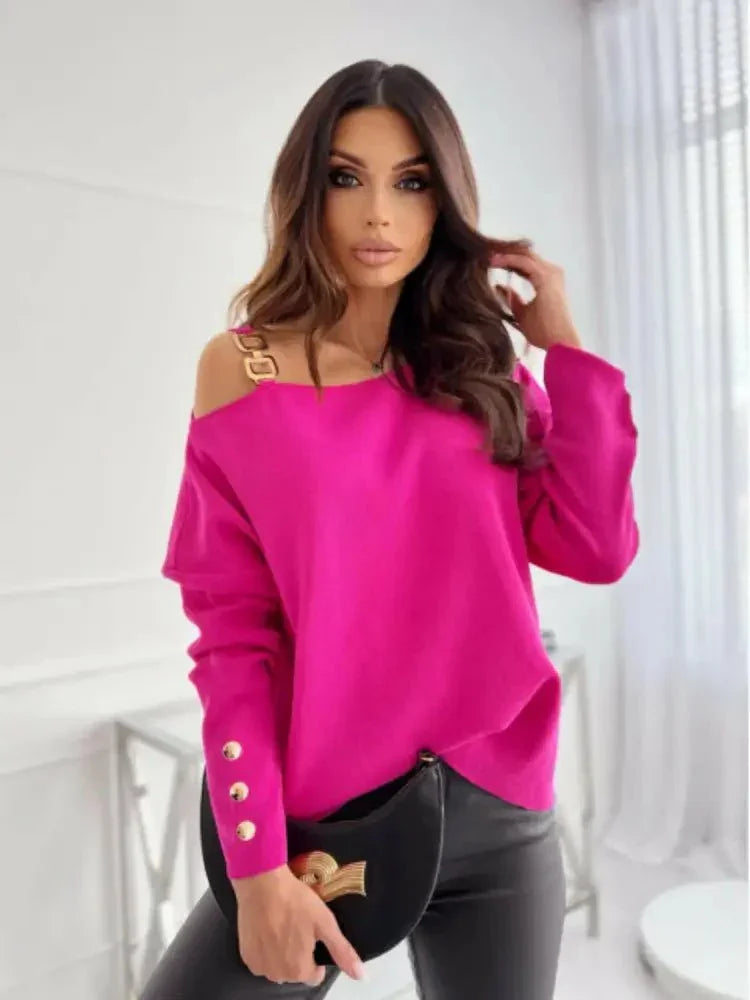 Asymmetrical Neck Buttoned Top - Update AvenueTrendsi10010189239300910010189239300986987266d5964e6eb233d8822b5f5913 - MaxHot Pink