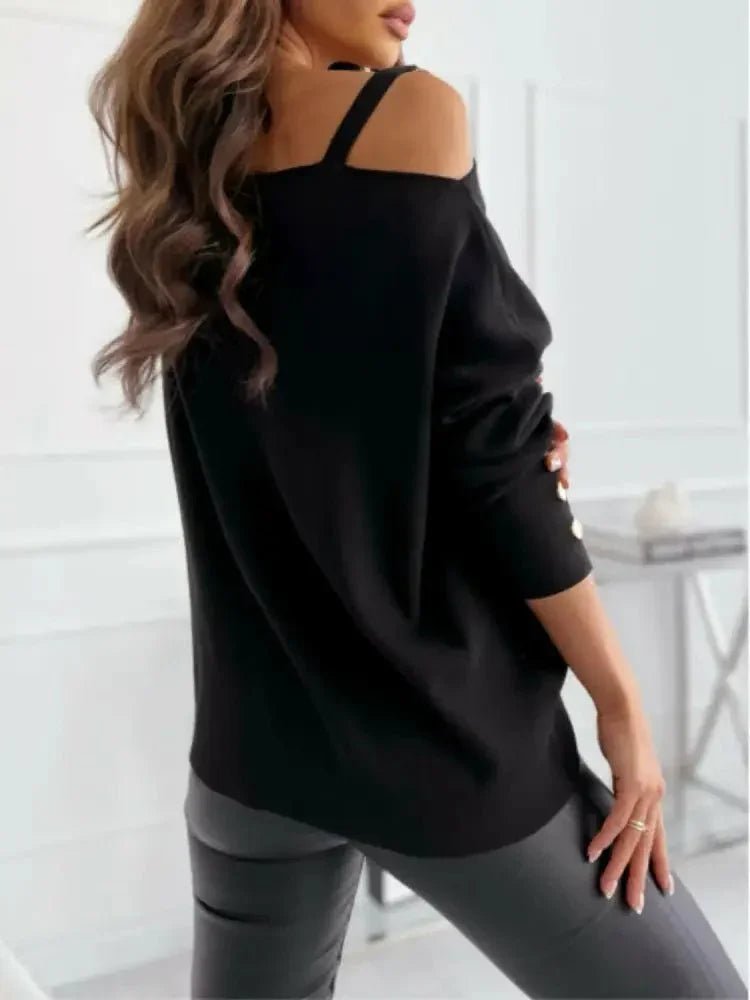 Asymmetrical Neck Buttoned Top - Update AvenueTrendsi10010189239955010010189239955055f66fdda896499db1d7b9a05dfc7c70 - MaxBlack