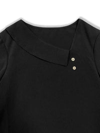 Asymmetrical Neck Long Sleeve Blouse - Update AvenueTrendsi100101971044897100101971044897ae72a77bd91542bd80e1f1cb5c0003f7 - MaxBlack