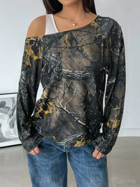 Asymmetrical Neck Printed Long Sleeve Top - Update AvenueT-ShirtsTrendsi100100963470531100100963470531af9b10fa54ee47a6ae7fe27221e623af - Max - OriginArmy Green