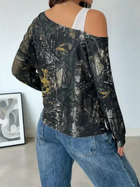 Asymmetrical Neck Printed Long Sleeve Top - Update AvenueT-ShirtsTrendsi10010096347053110010096347053194eeb3c904d6499a9373a34485204b84 - Max - OriginArmy Green