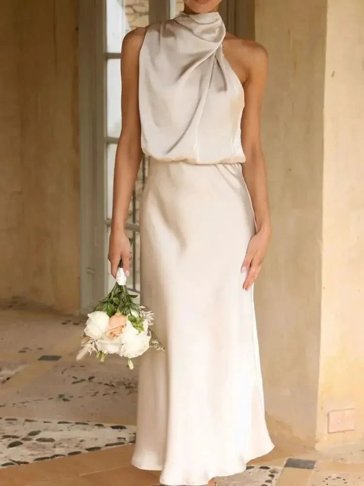 Asymmetrical Ruched Sleeveless Midi Dress - Update AvenueFormal + Evening DressesTrendsi100100273261501100100273261501Asymmetrical Ruched Sleeveless Midi DressApricot