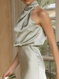 Asymmetrical Ruched Sleeveless Midi Dress - Update AvenueFormal + Evening DressesTrendsi100100273262670100100273262670Asymmetrical Ruched Sleeveless Midi DressLight Green