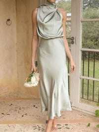 Asymmetrical Ruched Sleeveless Midi Dress - Update AvenueFormal + Evening DressesTrendsi100100273262670100100273262670Asymmetrical Ruched Sleeveless Midi DressLight Green
