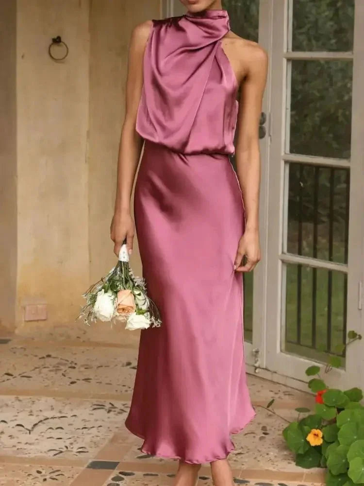 Asymmetrical Ruched Sleeveless Midi Dress - Update AvenueFormal + Evening DressesTrendsi100100273267832100100273267832Asymmetrical Ruched Sleeveless Midi DressRose Red