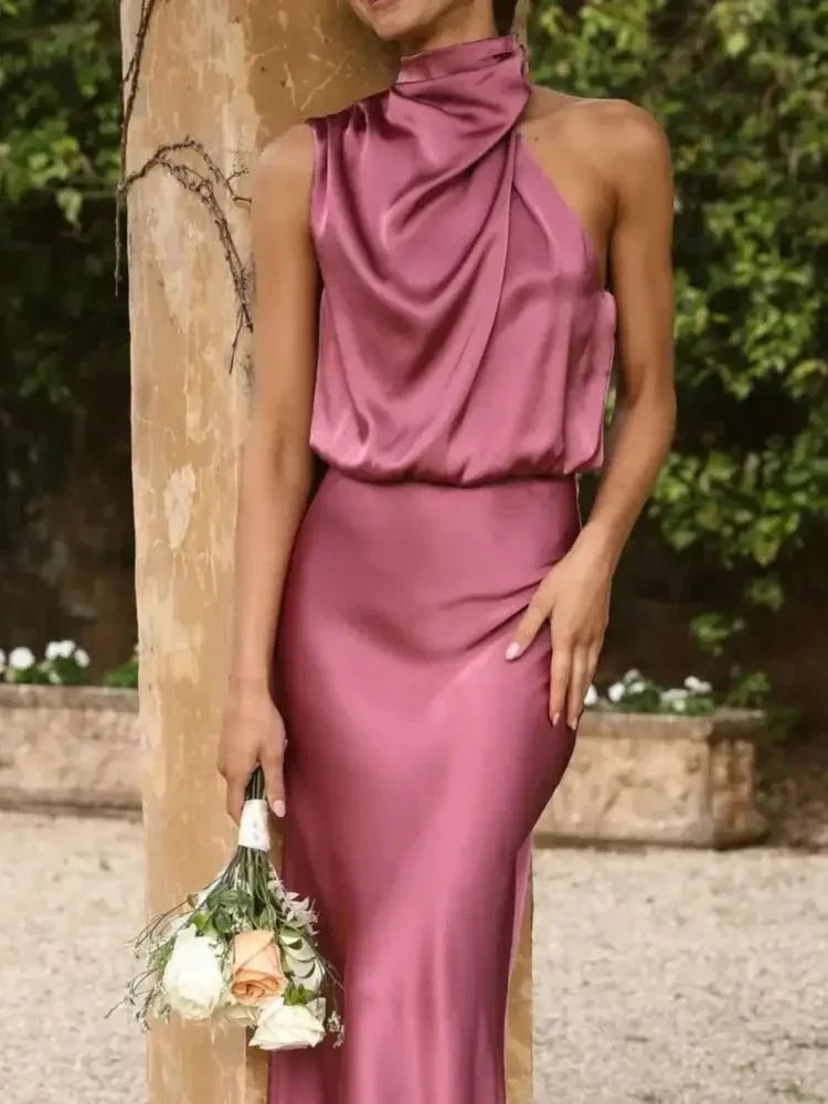 Asymmetrical Ruched Sleeveless Midi Dress - Update AvenueFormal + Evening DressesTrendsi100100273267832100100273267832Asymmetrical Ruched Sleeveless Midi DressRose Red