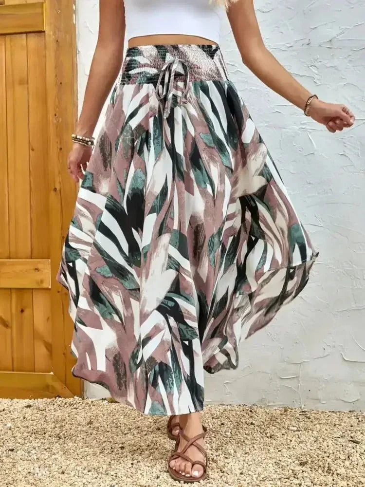 Asymmetrical Smocked Printed Skirt - Update AvenueBoho VibesTrendsi10010090547161410010090547161434a63732 - 2f51 - 4a9f - 9cbb - c15a3f50e4ba - Max - OriginDusty Pink