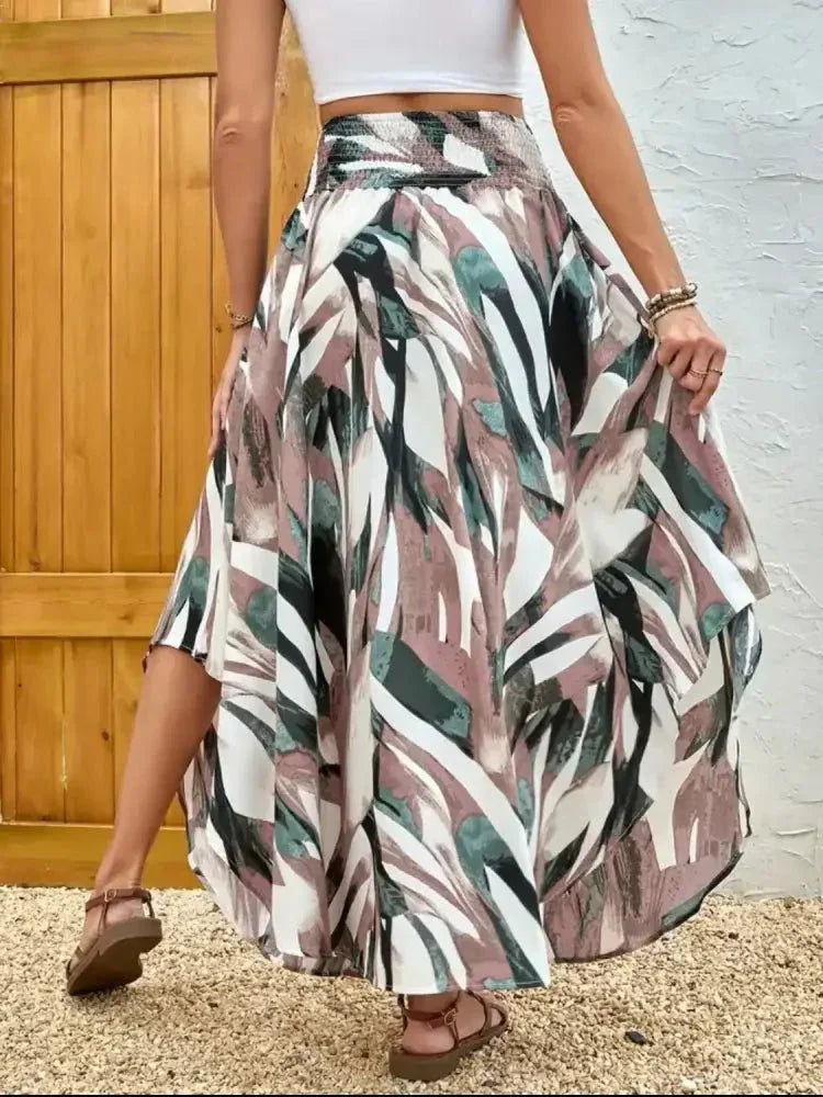 Asymmetrical Smocked Printed Skirt - Update AvenueBoho VibesTrendsi1001009054716141001009054716149b72ec72 - 3b80 - 4f6b - be10 - 2658791fb5fc - Max - OriginDusty Pink