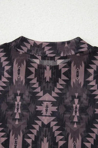 Aztec Print Mock Neck Short Sleeve Mesh T Shirt - Update AvenueBoho VibesTrendsi100100981434304100100981434304c74c0057 - 154c - 47b0 - aa2e - ab58456d2249 - Max - OriginCoffee Brown