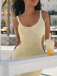 Backless Cutout Scoop Neck Cover - Up Dress - Update AvenueTrendsi1001001347890261001001347890267107dbf0 - 507b - 493d - 88da - a145523eb9d7 - MaxPastel Yellow