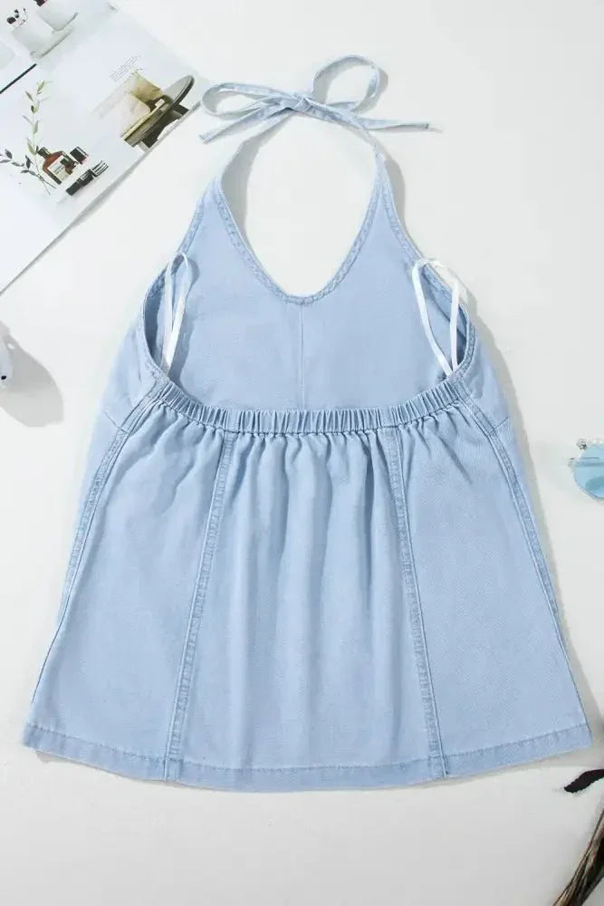 Backless Halter Neck Denim Top - Update AvenueFestival VibesTrendsi100100864693139100100864693139f6e4f9ec - 8d09 - 46c8 - b426 - 80cc30224d57 - MaxLight Blue