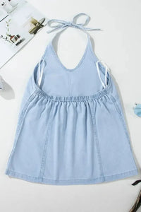 Backless Halter Neck Denim Top - Update AvenueFestival VibesTrendsi100100864693139100100864693139f6e4f9ec - 8d09 - 46c8 - b426 - 80cc30224d57 - MaxLight Blue