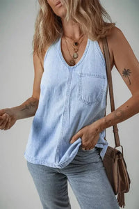 Backless Halter Neck Denim Top - Update AvenueFestival VibesTrendsi1001008646931391001008646931398d030b53 - 3734 - 4f24 - 9426 - 47647c0ce08b - MaxLight Blue