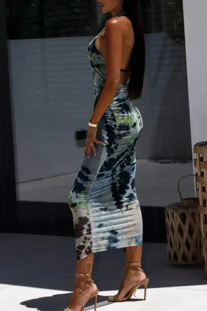 Backless Printed Halter Neck Dress - Update AvenueFestival VibesTrendsi100100415941967100100415941967a5c458c9 - 21d7 - 4ec4 - 8916 - c56f6caefa5f - MaxDusty Blue