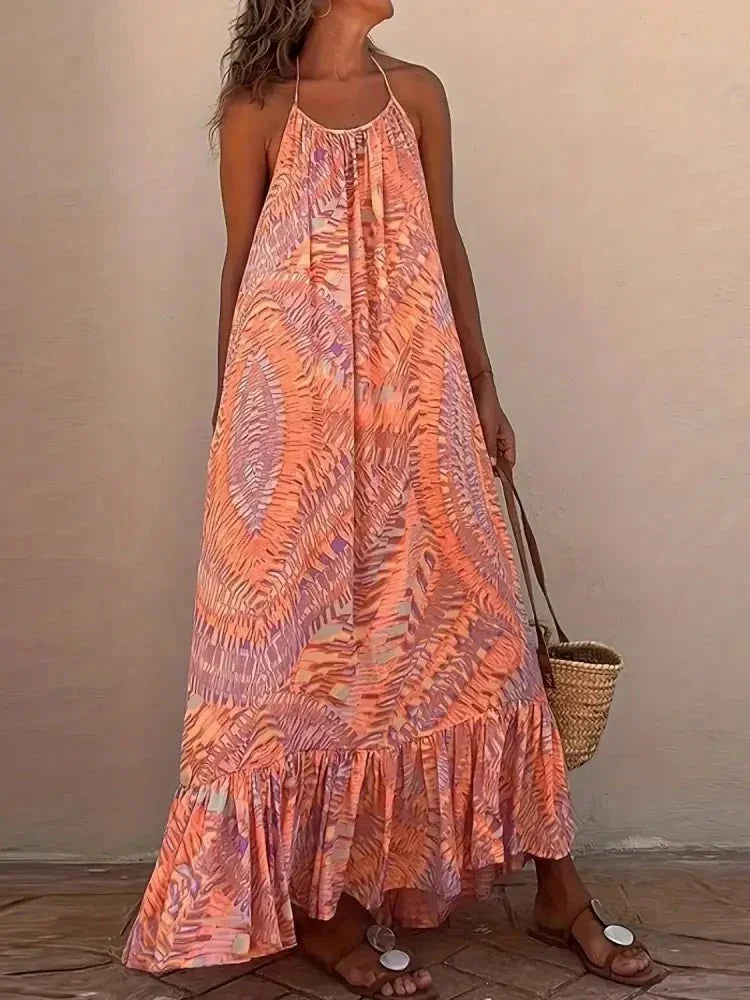 Backless Printed Halter Neck Maxi Cami Dress - Update AvenueBoho VibesTrendsi100100766491407100100766491407631891be - db0a - 454b - 9479 - a8ab948d56c1 - Max - OriginCoral