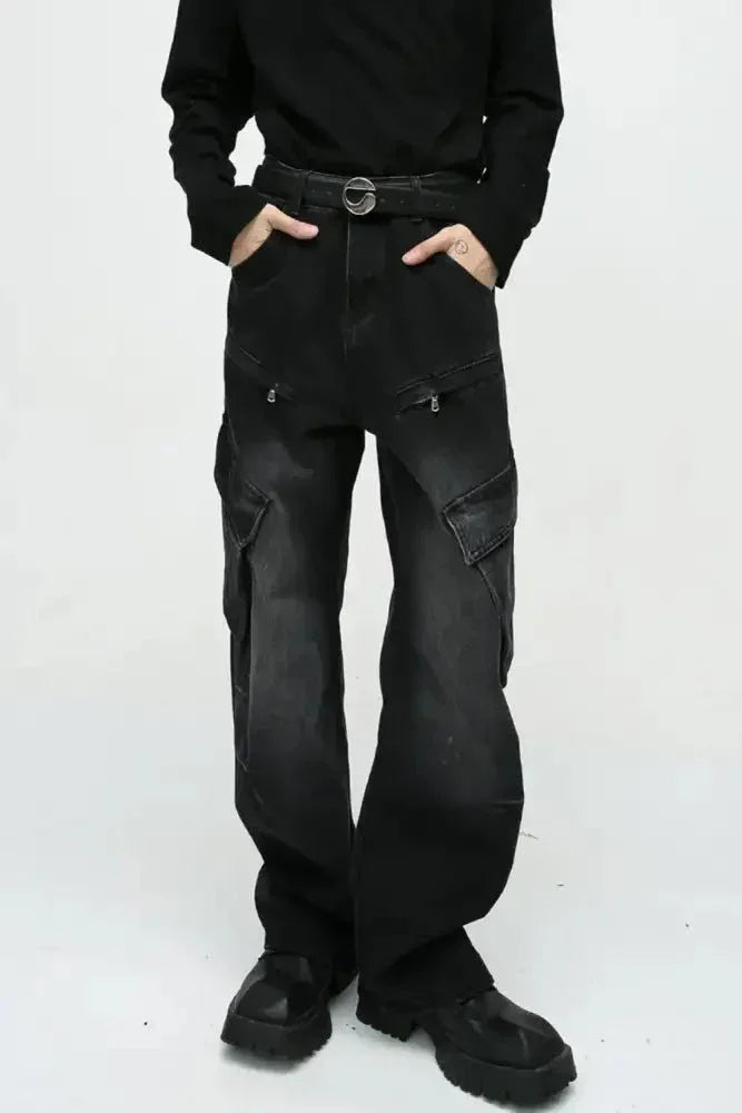 Baggy Jeans with Cargo Pockets - Update AvenueTrendsi100400699829349100400699829349Baggy Jeans with Cargo PocketsBlack