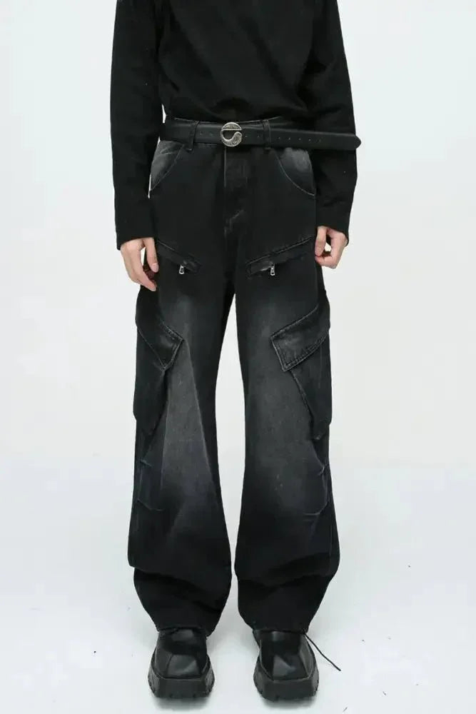 Baggy Jeans with Cargo Pockets - Update AvenueTrendsi100400699829349100400699829349Baggy Jeans with Cargo PocketsBlack