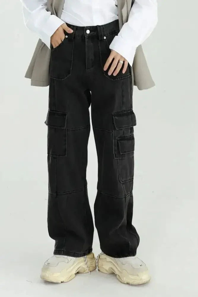 Baggy Jeans with Cargo Pockets - Update AvenueTrendsi100400897668701100400897668701Baggy Jeans with Cargo PocketsBlack