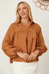 Balloon Sleeve Collared Neck Blouse - Update AvenueTrendsi100101453890421100101453890421ac047fc2 - 9ece - 4940 - ad2f - e6e1a0d1186a - MaxKhaki