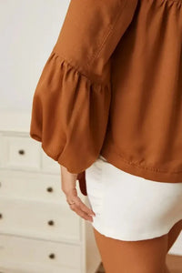 Balloon Sleeve Collared Neck Blouse - Update AvenueTrendsi1001014538904211001014538904212584f736 - 33e3 - 43dd - a967 - 4d3ef8453be5 - MaxKhaki
