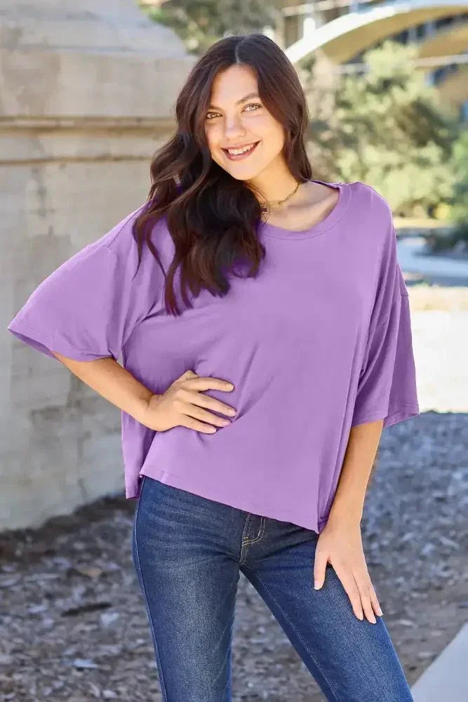 Basic Bae Bamboo Full Size Round Neck Drop Shoulder T-Shirt - Update AvenueT-ShirtsTrendsi1001004969070561001004969070563db76c26 - 36d4 - 4b91 - 92da - 1bc9c7a198d6 - MaxLavender