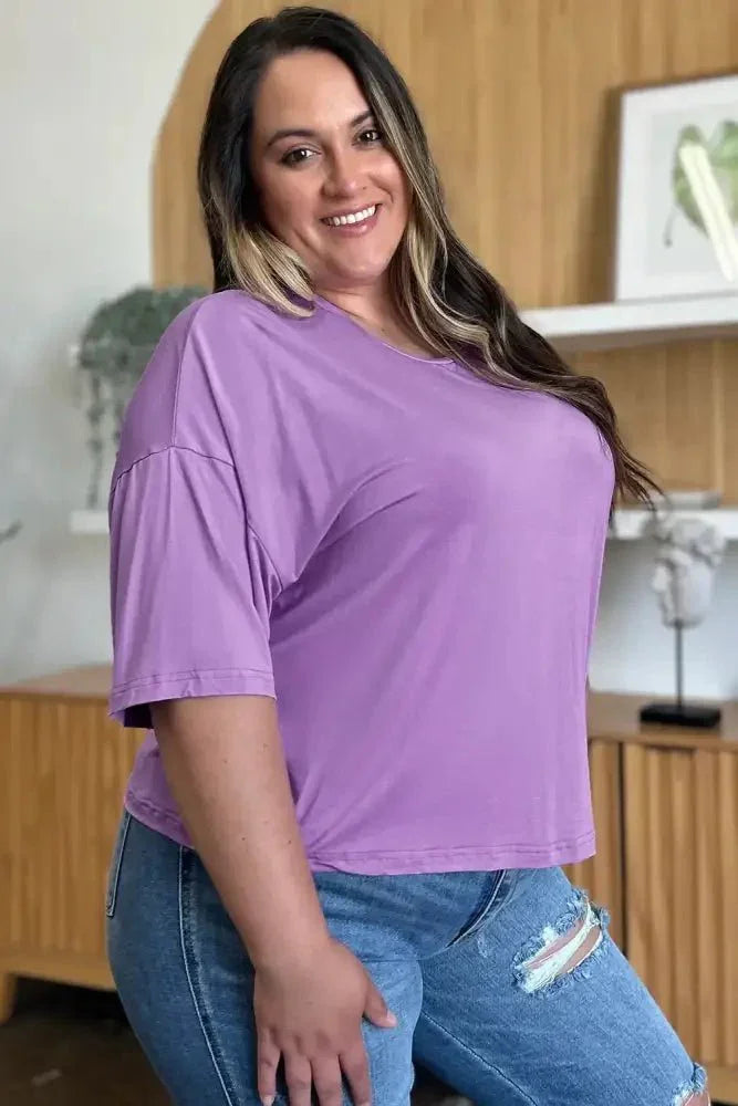 Basic Bae Bamboo Full Size Round Neck Drop Shoulder T-Shirt - Update AvenueT-ShirtsTrendsi1001004969070561001004969070564bac1259 - 6737 - 4c81 - b998 - 138a1836de84 - MaxLavender