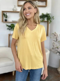 Basic Bae Bamboo Full Size V - Neck High - Low T-Shirt - Update AvenueT-ShirtsTrendsi10010025127191310010025127191339077b65 - 9891 - 4d69 - bffd - 5904465fa3b5 - MaxYellow