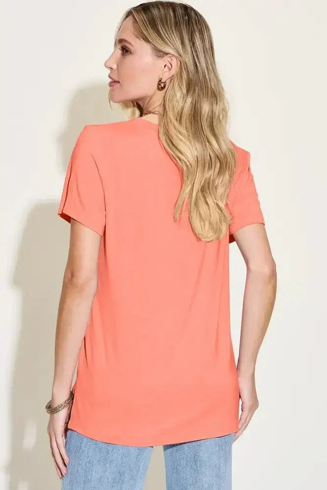 Basic Bae Bamboo Full Size V - Neck High - Low T-Shirt - Update AvenueT-ShirtsTrendsi1001002512775341001002512775348aeca7ab - 11b9 - 43de - b53f - a59864246268 - MaxCoral