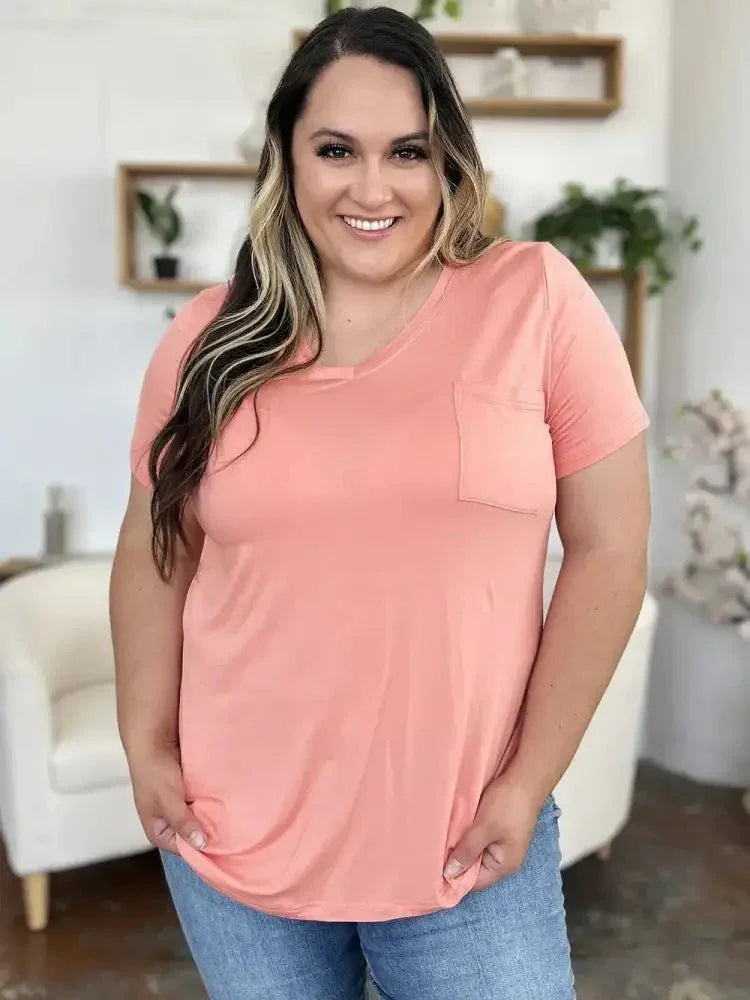 Basic Bae Bamboo Full Size V - Neck Short Sleeve T-Shirt - Update AvenueT-ShirtsTrendsi100100523421103100100523421103f2933aa5 - 2650 - 4350 - 963f - c1cfb0ff1614 - MaxWatermelon pink